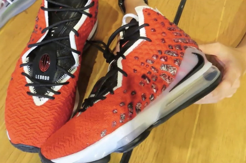 Nike LeBron 17 Uptempo Orange Black Shoes